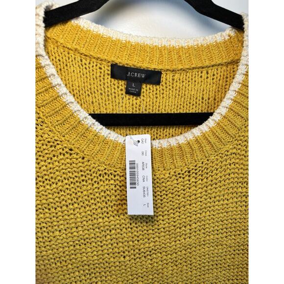 J.CREW NWT Pullover Women’s Golden Yellow Crewneck Sweater Size L - Picture 3 of 5
